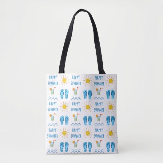 Happy Summer Pattern Canvas tas (Voorkant)