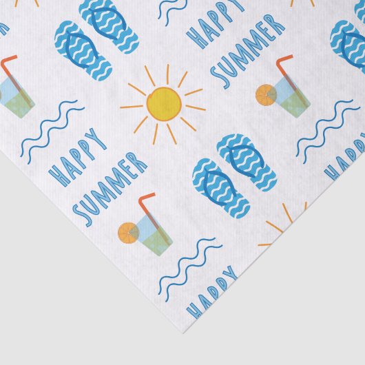 Happy Summer Pattern Tissue Paper Tissuepapier (Detail)