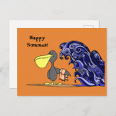Happy Summer Pelican Postcard Briefkaart (Voorkant / Achterkant)