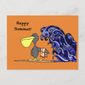 Happy Summer Pelican Postcard Briefkaart (Voorkant)