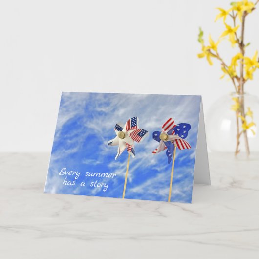 Happy Summer Pinwheels Kaart (Gele Bloem)