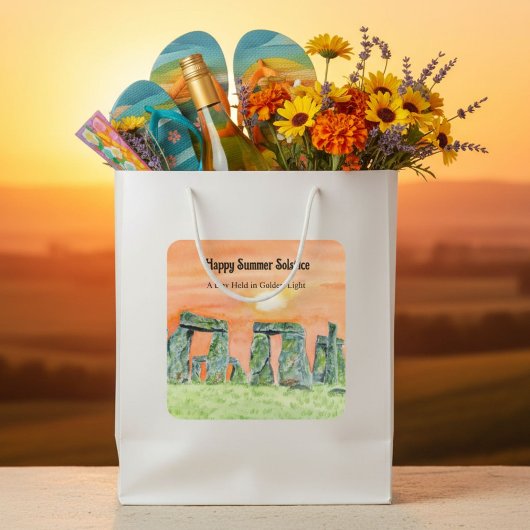 Happy Summer Solstice Stonehenge Vierkante Sticker