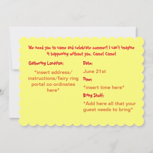 Happy Summer Solstice Uitnodiging voor Wiccan Even (Achterkant)