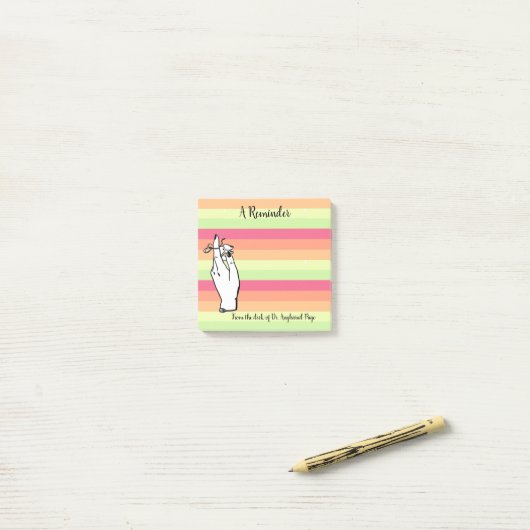 Happy Summer Stripes  Herinder Aangepast 4X3 Post-it® Notes (Op bureau)