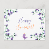 Happy Summer violet blauwwit Uitnodiging Briefkaart (Voorkant)