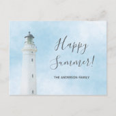 Happy Summer vuurthouse nautische oceaan zee Briefkaart (Voorkant)