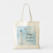 Happy Summer vuurthouse nautische oceaan zee Tote Bag (Achterkant)
