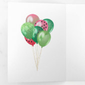 Happy Summer Watermelon Balloons Drieluik Kaart (Binnenzijde eerst)