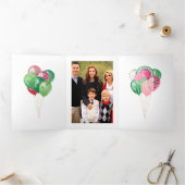 Happy Summer Watermelon Balloons Drieluik Kaart (Binnen)