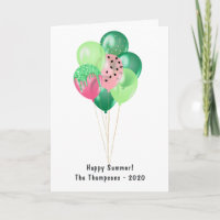 Happy Summer Watermelon Balloons Greeting