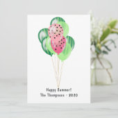 Happy Summer Watermelon Balloons Kaart (Staand voorkant)