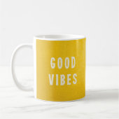 Happy Summer Yellow Good Vibes Typography Coffee Koffiemok (Links)