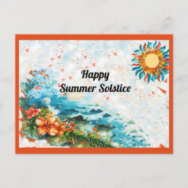 Happy Summer zonnewende zonnebloemen Zee Briefkaart