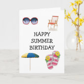 HAPPY ***SUMMER *** ZWAARDAG KAART (Gele Bloem)