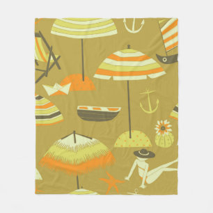 Happy Summertime Naadloos Patroon Fleece Deken