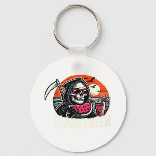 Happy Summerween Grim Reaper Watermelon Summer Hal Sleutelhanger
