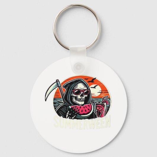Happy Summerween Grim Reaper Watermelon Summer Hal Sleutelhanger (Voorkant)