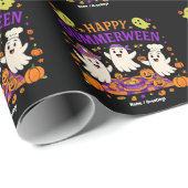 Happy Summerween Halloween Spooky Summer Ghost Cadeaupapier (Rol Hoek)