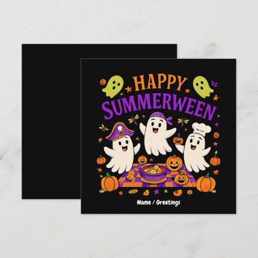 Happy Summerween Halloween Spooky Summer Ghost Kaart (Voorkant / Achterkant)
