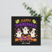 Happy Summerween Halloween Spooky Summer Ghost Kaart (Staand voorkant)