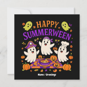 Happy Summerween Halloween Spooky Summer Ghost Kaart