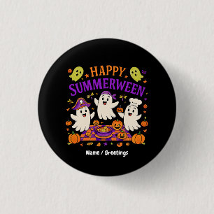 Happy Summerween Halloween Spooky Summer Ghost Ronde Button 3,2 Cm