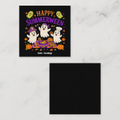 Happy Summerween Halloween Spooky Summer Ghost Vierkante Visitekaartje (Voorkant / Achterkant)