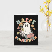 Happy Summerween Halloween Summer Floral Ghost Kaart (Gele Bloem)