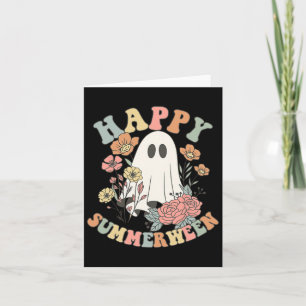 Happy Summerween Halloween Summer Floral Ghost Kaart