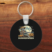 Happy Summerween Skeleton Drink Summer Halloween F Sleutelhanger (Voorkant)