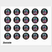 Happy Summerween Skeleton Jack-o-lantern Summer Wa Ronde Sticker (Vel)