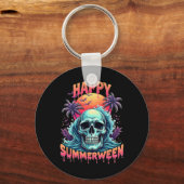 Happy Summerween Skeleton Summer Watermelon Jack-o Sleutelhanger (Voorkant)