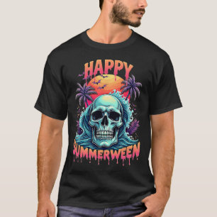 Happy Summerween Skeleton Summer Watermelon Jack-o T-shirt
