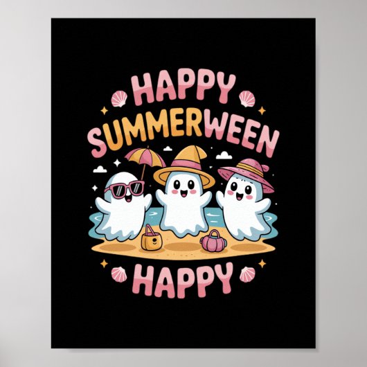 Happy Summerween Summer Halloween Meme Poster (Voorkant)