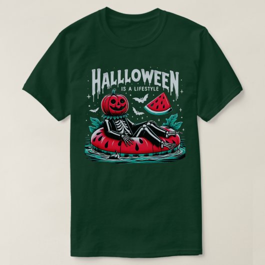 Happy Summerween Summer Watermelon Halloween is ee T-shirt (Design voorkant)