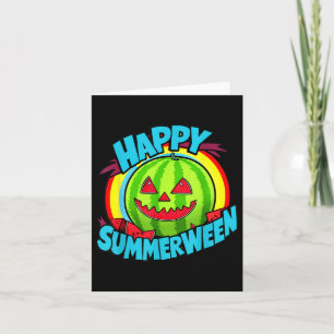 Happy Summerween Summer Watermelon Jack-o-lantern Kaart