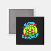 Happy Summerween Summer Watermelon Jack-o-lantern Magneet (Voorkant / Achterkant)