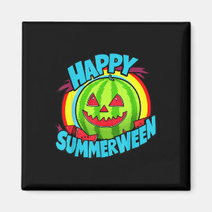 Happy Summerween Summer Watermelon Jack-o-lantern Magneet