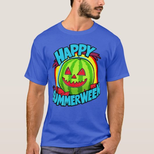 Happy Summerween Summer Watermelon Jackolantern Ha T-shirt (Voorkant)