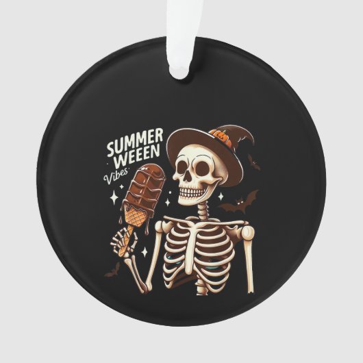 Happy Summerween Vibes Skeleton Ice Cream Summer H Ornament (voorkant)