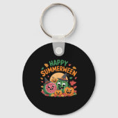 Happy Summerween Watermelon Jack-o-lantern Humor S Sleutelhanger (Voorkant)
