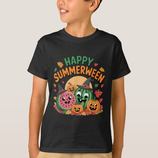 Happy Summerween Watermelon Jack-o-lantern Humor S T-shirt (Voorkant)
