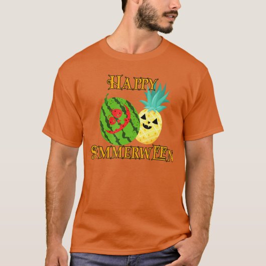 Happy Summerween Watermelon Summer Pineapple Hallo T-shirt (Voorkant)