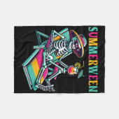 Happy Summerween Zomer Halloween Skeleton Fleece Deken (Voorkant (Horizontaal))