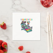 Happy Summerween Zomer Halloween Skeleton Servet (Insitu)