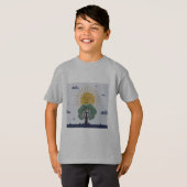 "Happy Sun and Tree" grafisch T-shirt (Voorkant volledig)