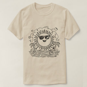 Happy Sun Beach Scene T-shirt