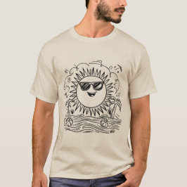 Happy Sun Beach Scene T-shirt