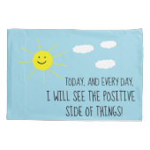 Happy Sun Blue Sky Positive Quote Blue Sky Print Kussensloop (Achterkant)