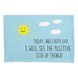Happy Sun Blue Sky Positive Quote Blue Sky Print Kussensloop